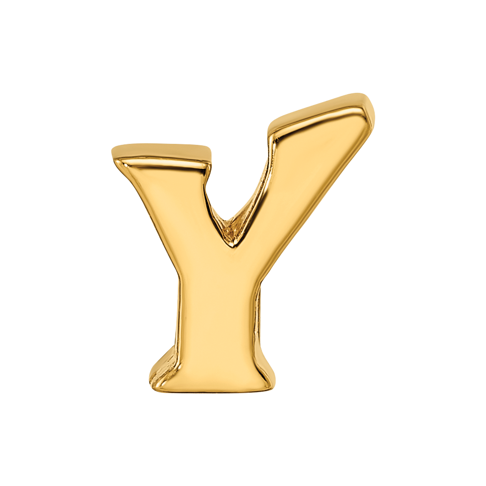 Sterling Silver Gold-plated Reflections Letter Y Bead