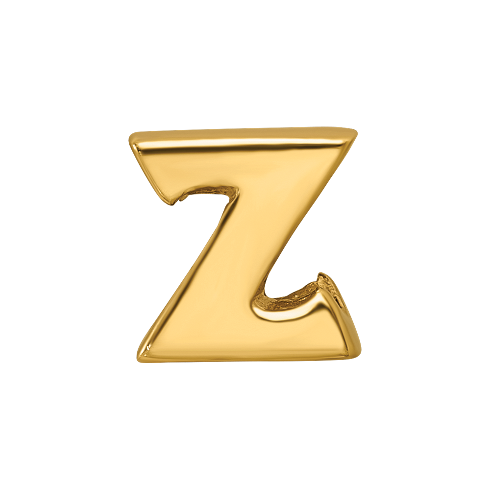 Sterling Silver Gold-plated Reflections Letter Z Bead