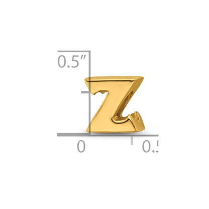 Sterling Silver Gold-plated Reflections Letter Z Bead