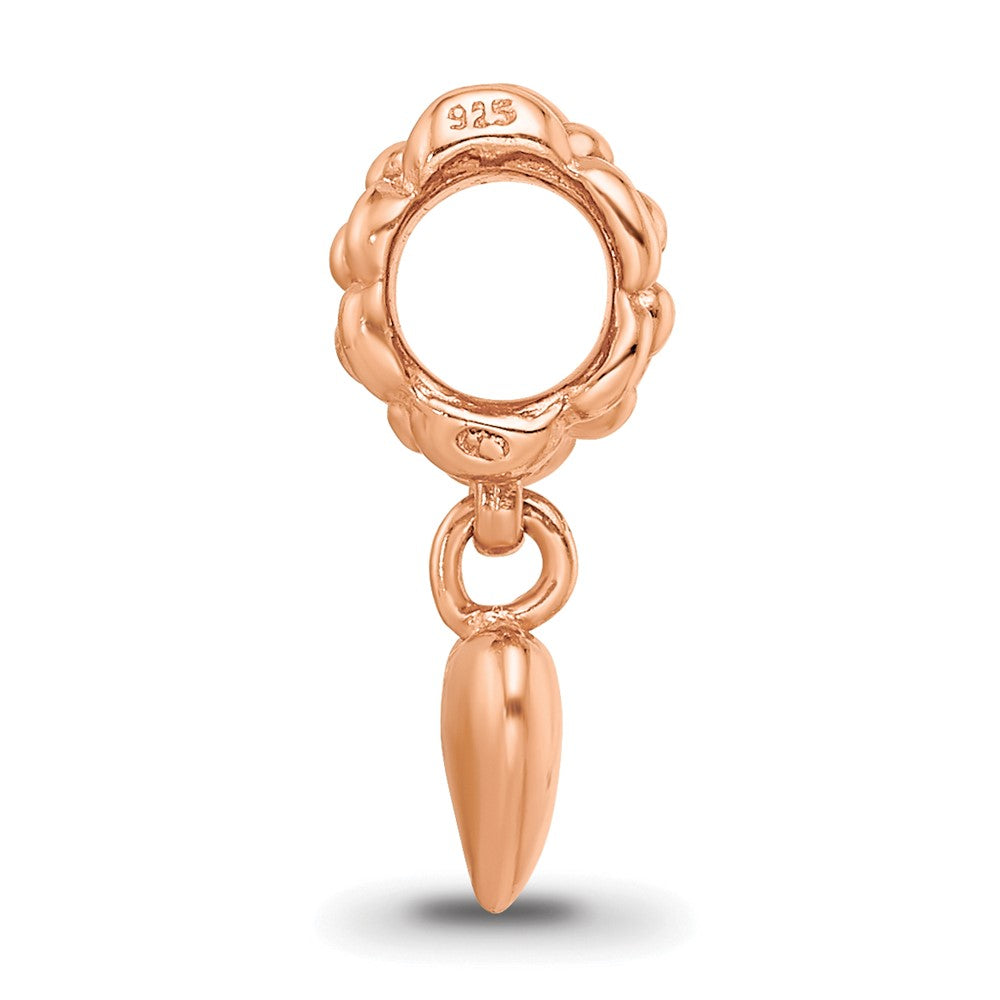 Sterling Silver Reflections Rose Gold-plated Heart Dangle Bead