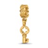 Sterling Silver Gold-plated Reflections Key Dangle with Hearts Bead