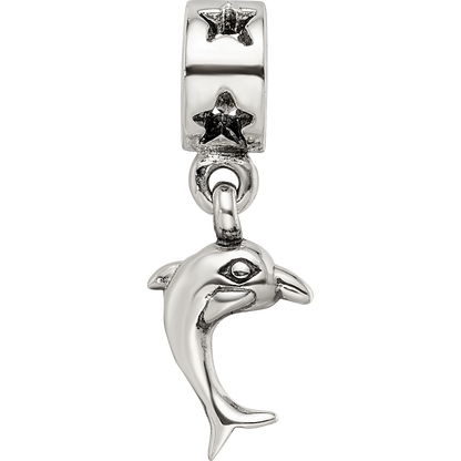 Sterling Silver Reflections Dolphin Dangle Bead