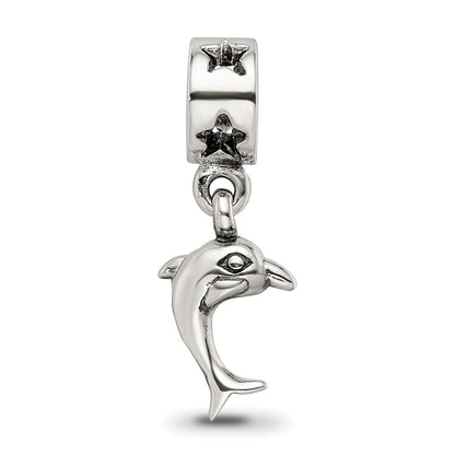 Sterling Silver Reflections Dolphin Dangle Bead
