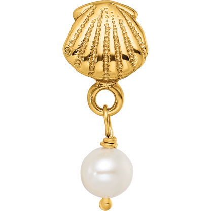 Sterling Silver GP Reflections Shell FW Cultured Pearl Dangle Bead