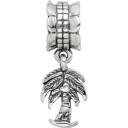 Sterling Silver Reflections Palm Tree Dangle Bead