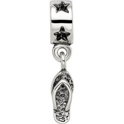 Sterling Silver Reflections Flip Flop Dangle Bead