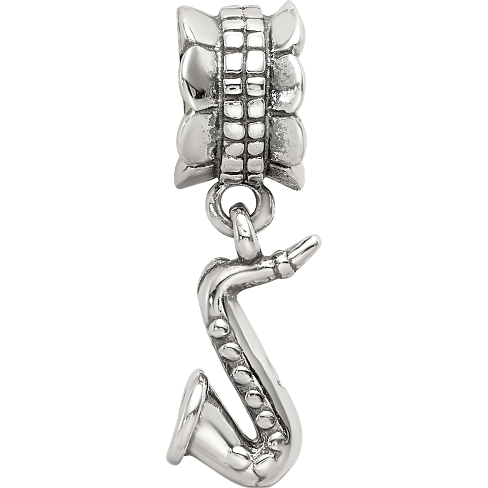 Sterling Silver Reflections Saxophone Dangle Bead