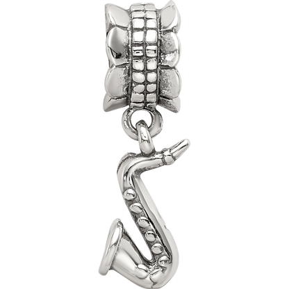 Sterling Silver Reflections Saxophone Dangle Bead