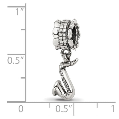 Sterling Silver Reflections Saxophone Dangle Bead