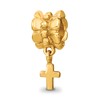 Sterling Silver Gold-plated Reflections Cross Dangle Bead