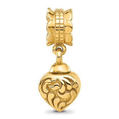 Sterling Silver Reflections Gold-plated Heart Ash Holder Dangle Bead