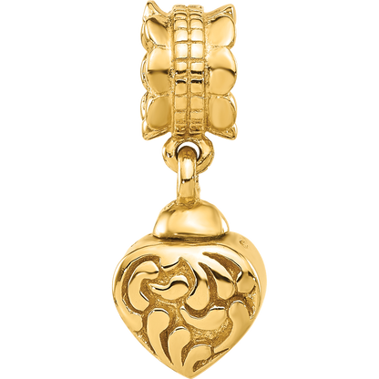 Sterling Silver Reflections Gold-plated Heart Ash Holder Dangle Bead