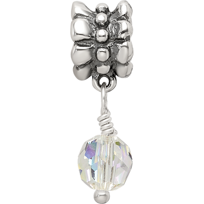 Sterling Silver Reflections Clear Preciosa Crystal Dangle Bead