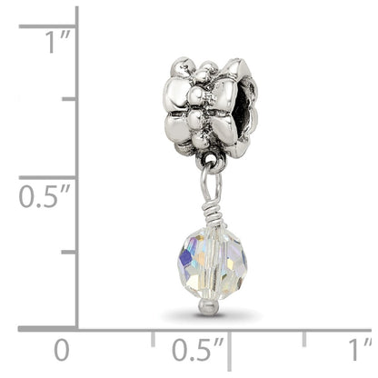 Sterling Silver Reflections Clear Preciosa Crystal Dangle Bead