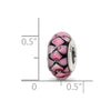 Sterling Silver Reflections Black/Pink Hand-blown Glass Bead