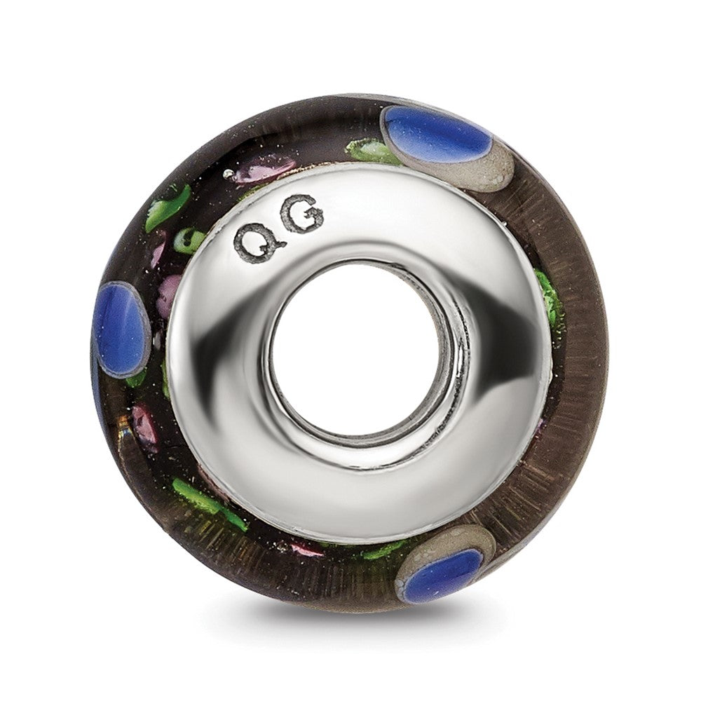Sterling Silver Reflections Blue Hand-blown Glass Bead