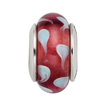 Sterling Silver Reflections Blue Hand-blown Glass Bead