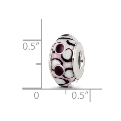 Sterling Silver Reflections Black Hand-blown Glass Bead