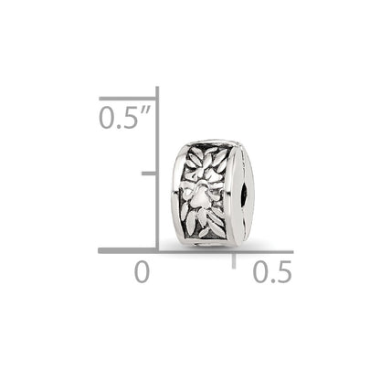 Kids Collection Sterling Silver Reflections Floral Pattern Clip Bead