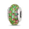 Sterling Silver Reflections Kids Green Blue Hand-blown Glass Bead