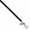 Sterling Silver Reflections Black Leather Bead Necklace