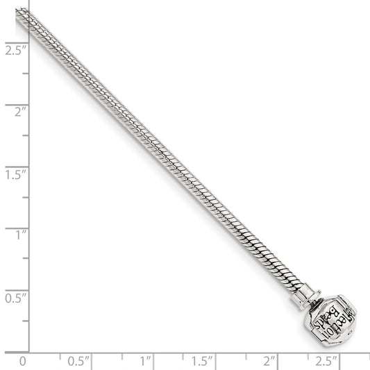 Sterling Silver Reflections Hinged Clasp Bead Necklace
