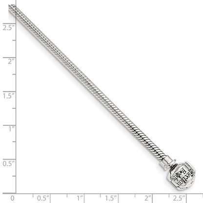 Sterling Silver Reflections Hinged Clasp Bead Necklace