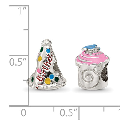 Sterling Silver Reflections Happy Birthday Boxed Bead Set