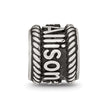 Sterling Silver Reflection Rope Boarder and Flowers Personalized Bead