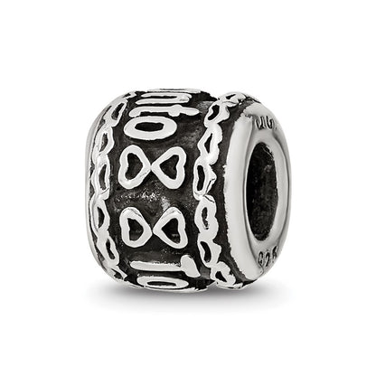 Sterling Silver Reflection Heart Boarder Personalized Bead