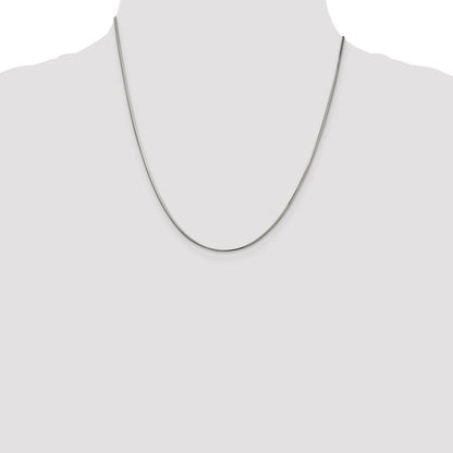 Sterling Silver 1.5mm Diamond-cut Flat Snake Chain