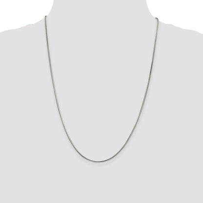 Sterling Silver 1.5mm Diamond-cut Flat Snake Chain