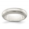 Sterling Silver 5mm Satin Half Round with Edge Lines Size 7 Band
