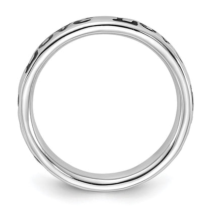 Sterling Silver Stackable Expressions Polished Enameled Love Ring
