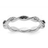 Sterling Silver Stackable Expressions Black & White Diamond Ring