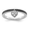 Sterling Silver Stackable Expressions Heart Black & White Diamond Ring