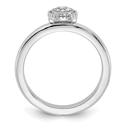 Sterling Silver Stackable Expressions Diamond Round Ring