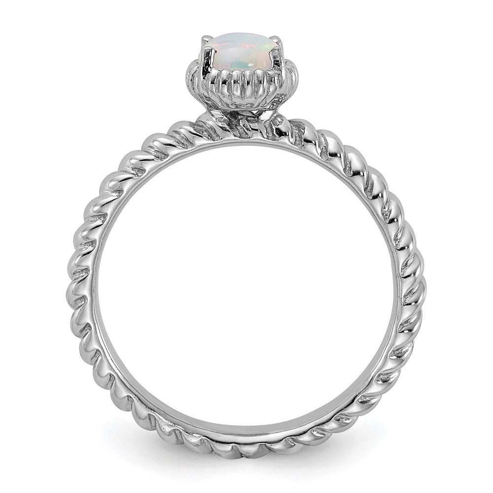 Sterling Silver Stackable Expressions Created Opal Ring