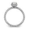 Sterling Silver Stackable Expressions Created Opal Ring