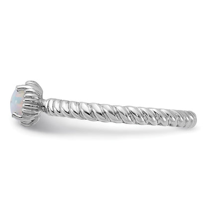 Sterling Silver Stackable Expressions Created Opal Ring