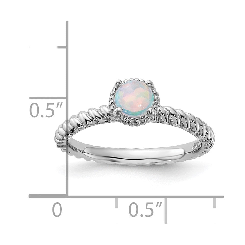 Sterling Silver Stackable Expressions Created Opal Ring