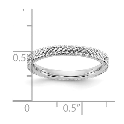 Sterling Silver Stackable Expressions Rhodium Ring