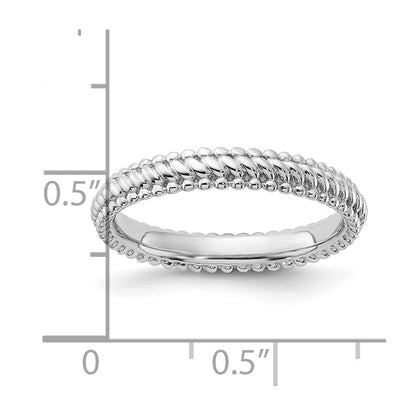 Sterling Silver Stackable Expressions Rhodium Ring