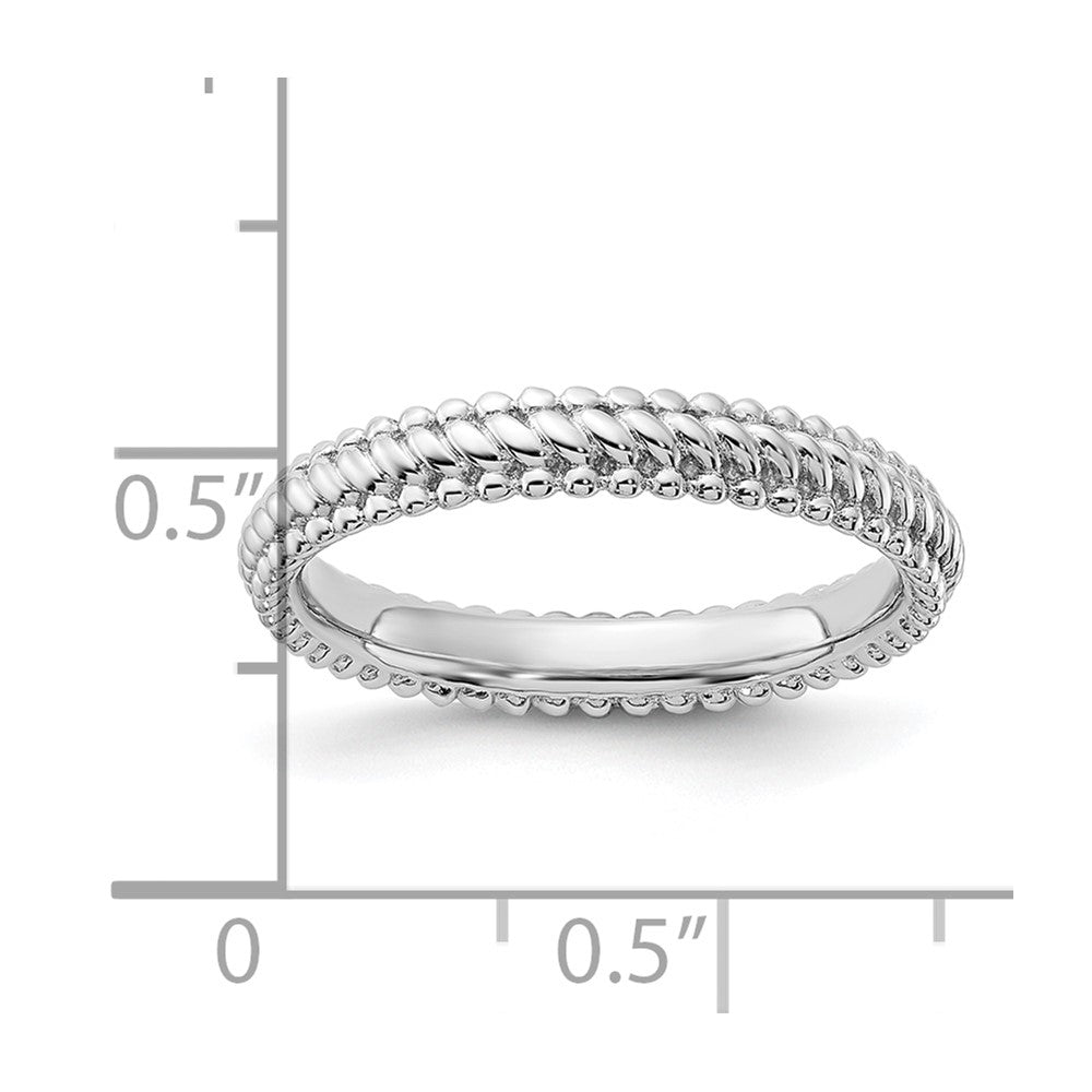 Sterling Silver Stackable Expressions Rhodium Ring