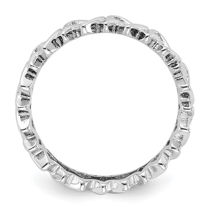 Sterling Silver Stackable Expressions Carved Band Ring