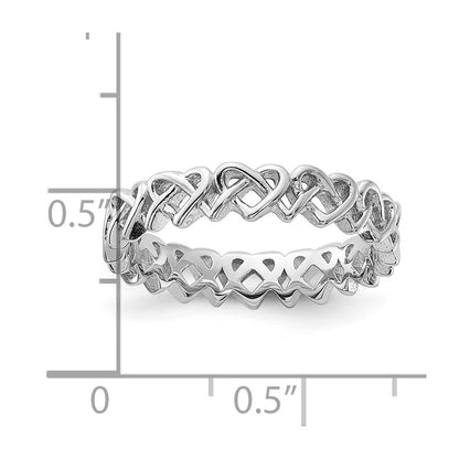 Sterling Silver Stackable Expressions Carved Band Ring