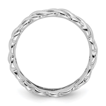 Sterling Silver Stackable Expressions Carved Band Ring
