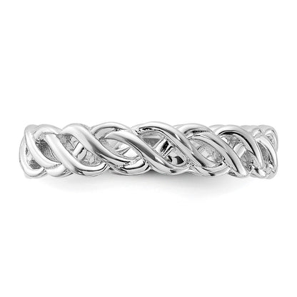 Sterling Silver Stackable Expressions Carved Band Ring