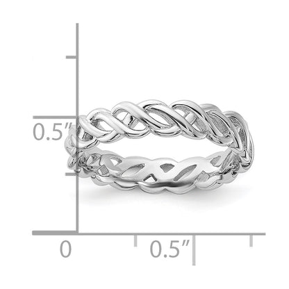 Sterling Silver Stackable Expressions Carved Band Ring