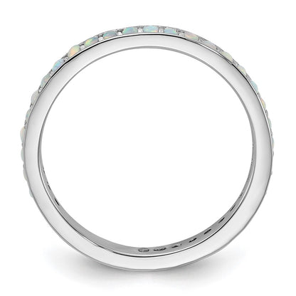 Sterling Silver Stackable Expressions Created Opal Ring